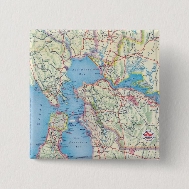San Francisco and Vicinity 2 Inch Square Button (Front)