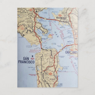 San Francisco Area Map Postcard