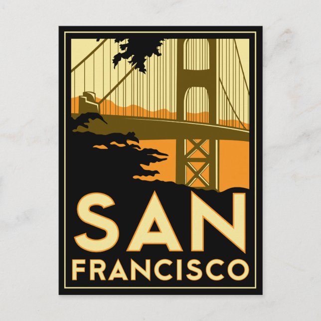 San Francisco Art Deco Poster Postcard (Front)