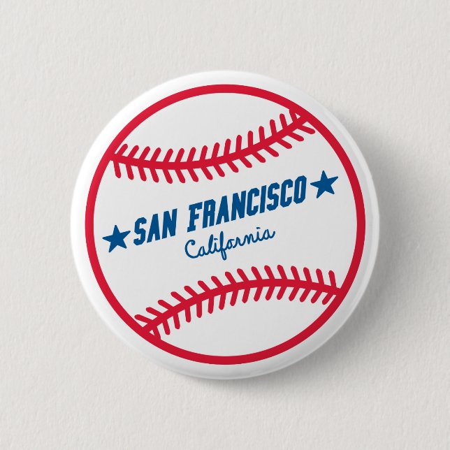 San Francisco Baseball 2 Inch Round Button (Front)