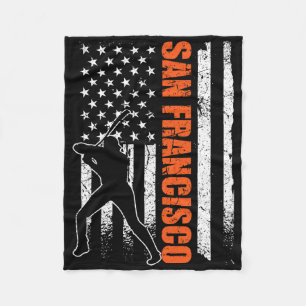 San Francisco Baseball Flag Usa Vintage Patriotic  Fleece Blanket