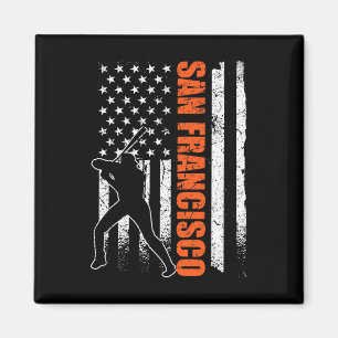 San Francisco Baseball Flag Usa Vintage Patriotic  Magnet