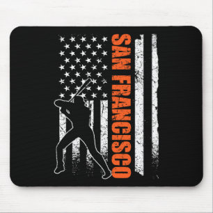 San Francisco Baseball Flag Usa Vintage Patriotic  Mouse Pad