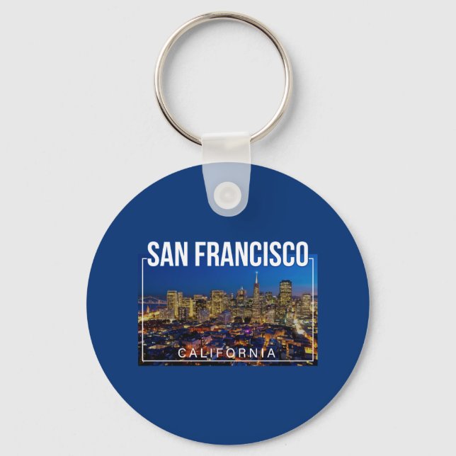 San Francisco Bay - California Cityscape  Keychain (Front)