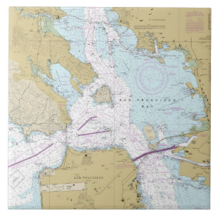 San Francisco Bay Nautical Chart Tile