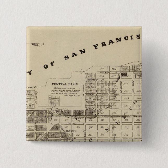 San Francisco Bay Salt Marsh 2 Inch Square Button (Front)