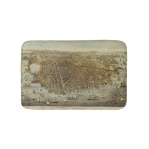 San Francisco Birds eye view Bath Mat
