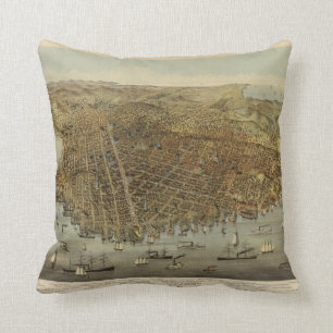 San Francisco Birds eye view Throw Pillow