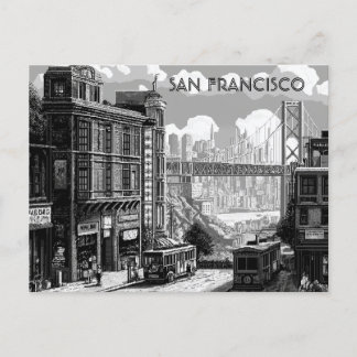 San Francisco Black and White Travel postcard