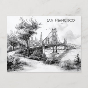 San Francisco Black and White Travel postcard