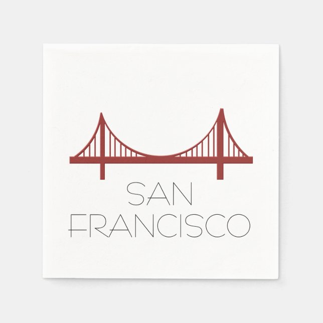 San Francisco Bridge Modern Napkin (Front)