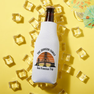 San Francisco Bridge Sunset Custom Souvenir Bottle Cooler