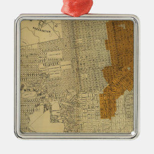 San Francisco burnt area, 1906 Metal Ornament