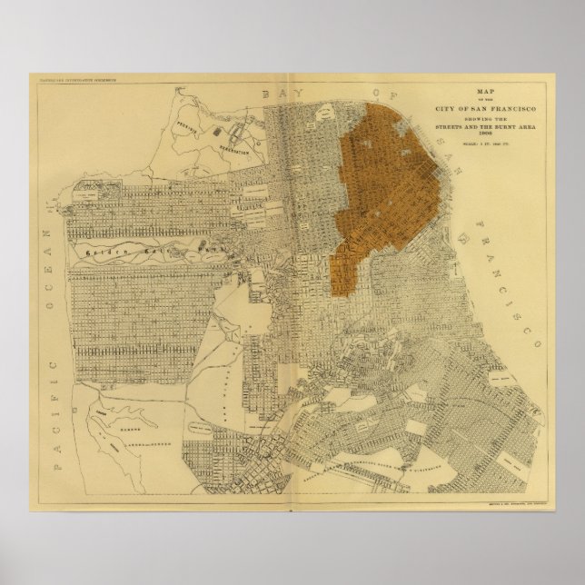 San Francisco burnt area, 1906 Poster (Front)