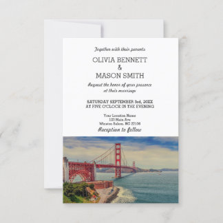 San Francisco CA Golden Gate Br Wedding Invitation