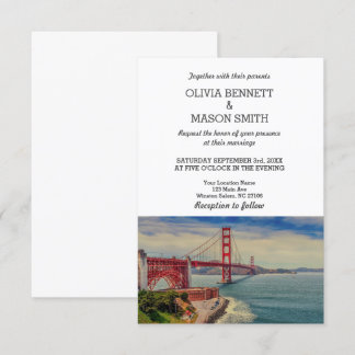 San Francisco CA Golden Gate Br Wedding Invitation