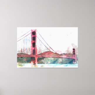 San Francisco, CA - Golden Gate Bridge Large Clock Canvas Print