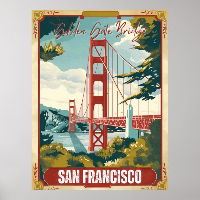 San Francisco, CA - Golden Gate Bridge Poster (Front)