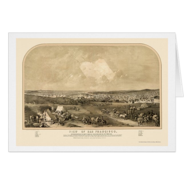 San Francisco, CA Panoramic Map - 1851 (Front Horizontal)