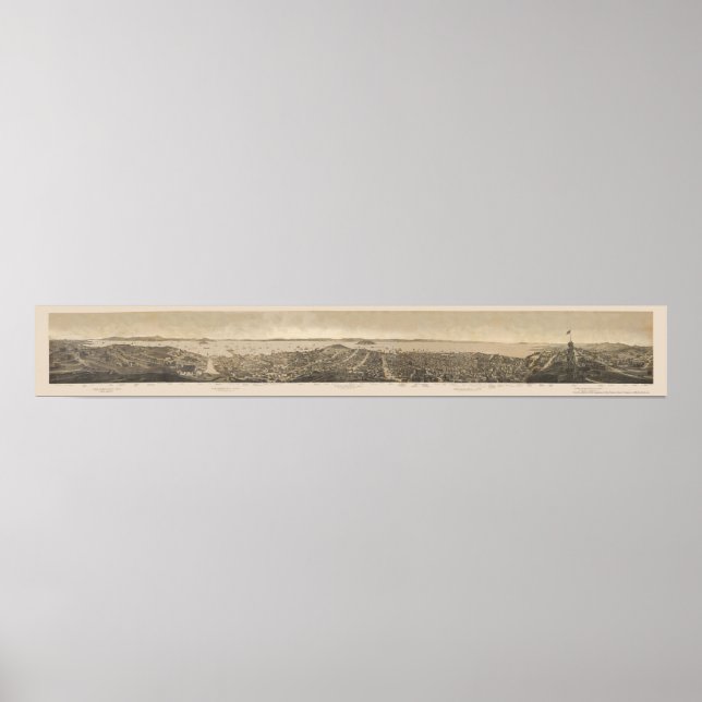 San Francisco, CA Panoramic Map - 1862 Poster (Front)