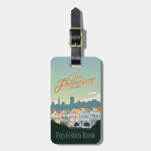 San Francisco, CA - Postcard Row Luggage Tag