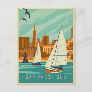 San Francisco, CA - Sailboats Postcard