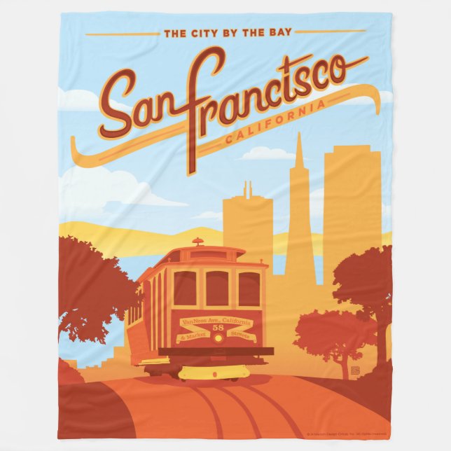 San Francisco, CA - The City by the Bay Fleece Blanket (Front)