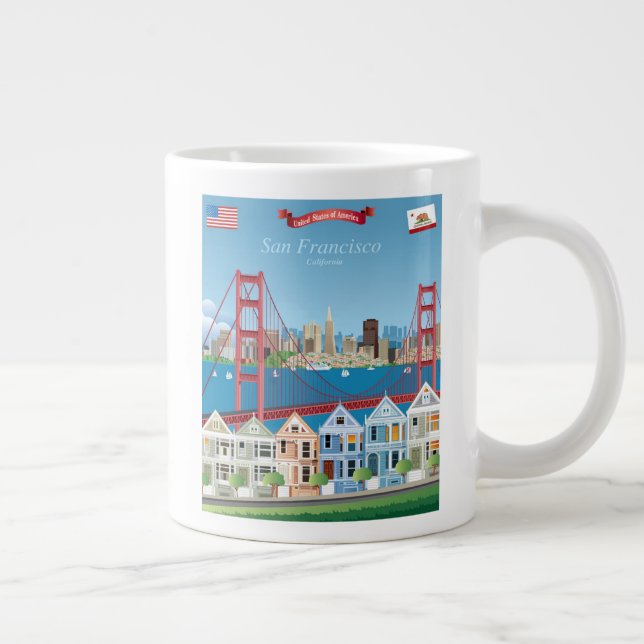 San Francisco, CA | The City By The Bay Large Coffee Mug (Right)