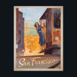 San Francisco, CA - Trolly Postcard<br><div class="desc">Anderson Design Group is an award-winning illustration and design firm in Nashville,  Tennessee. Founder Joel Anderson directs a team of talented artists to create original poster art that looks like classic vintage advertising prints from the 1920s to the 1960s.</div>