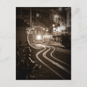 San Francisco Cable Car at Night Postcard