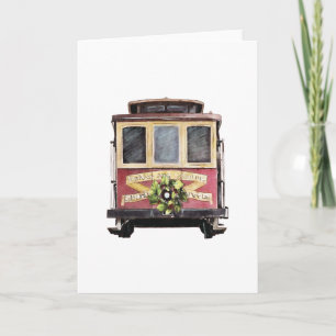 San Francisco cable car Folded holiday card