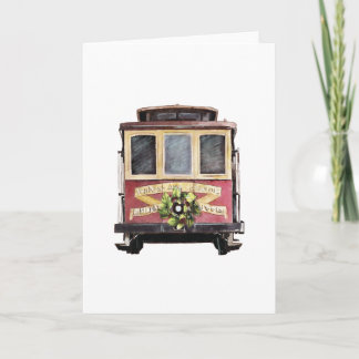 San Francisco cable car Folded holiday card