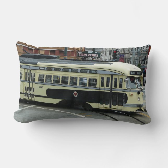 San Francisco Cable Car Lumbar Pillow (Front)