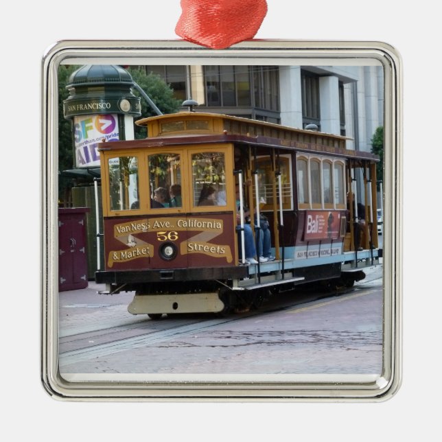 San Francisco Cable Car Metal Ornament (Front)
