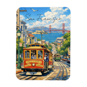 San Francisco Cable Car Postcard Magnet