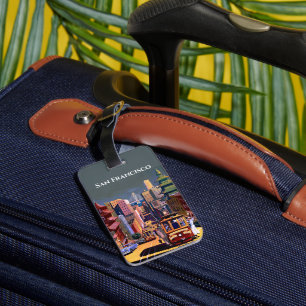 San Francisco Cable Car Retro Vintage Travel Luggage Tag