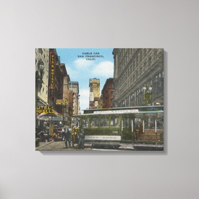 San Francisco, CACable Car Turnaround View Canvas Print (Front)