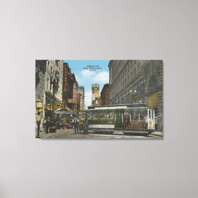 San Francisco, CACable Car Turnaround View Canvas Print (Front)