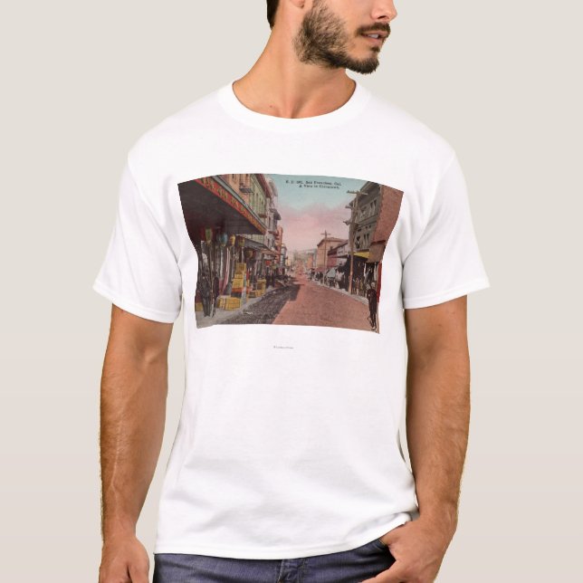 San Francisco, CADirt Road View of Chinatown T-Shirt (Front)