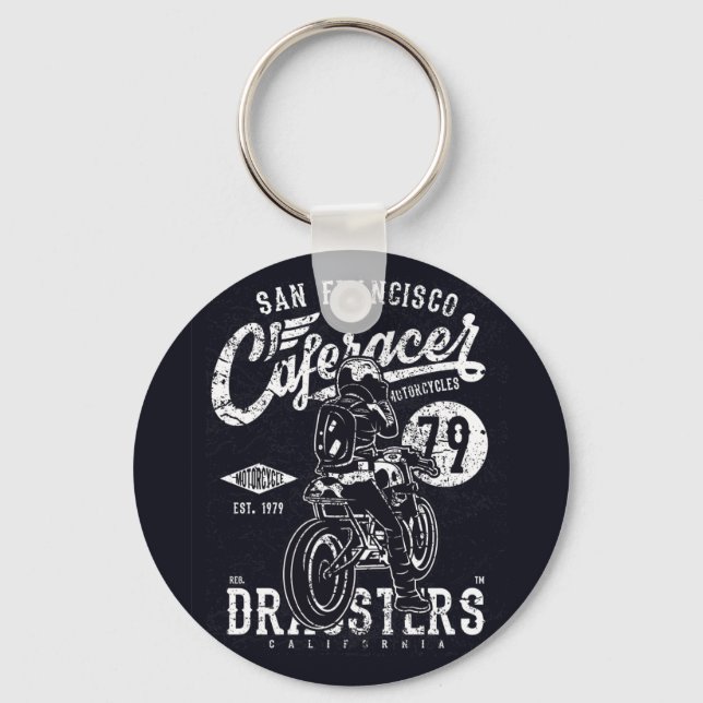 San Francisco Cafe Racer Motor California Keychain (Front)
