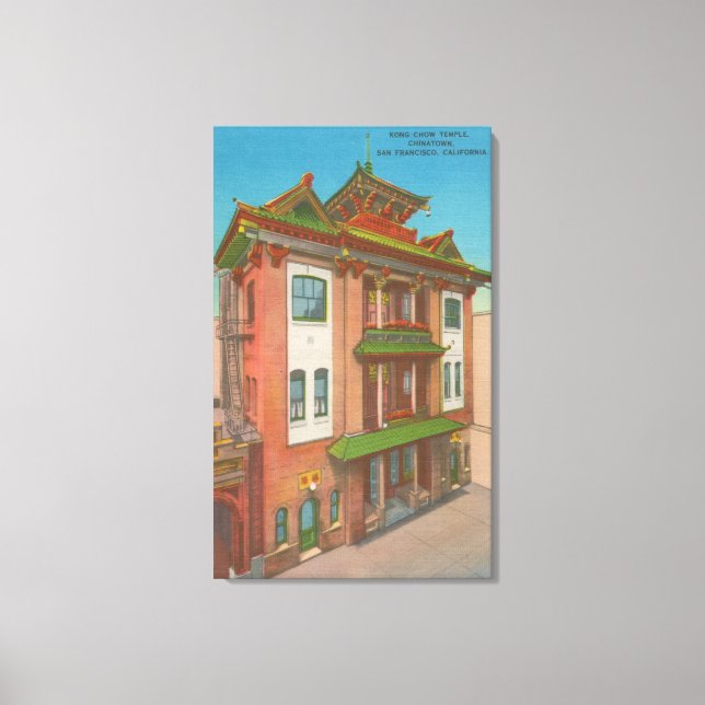 San Francisco, CAKong Chow Temple in Chinatown Canvas Print (Front)