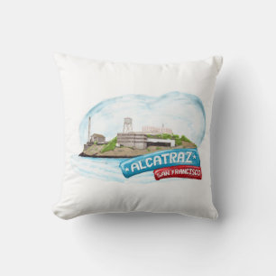 San Francisco Califorina Landmarks Throw Pillow