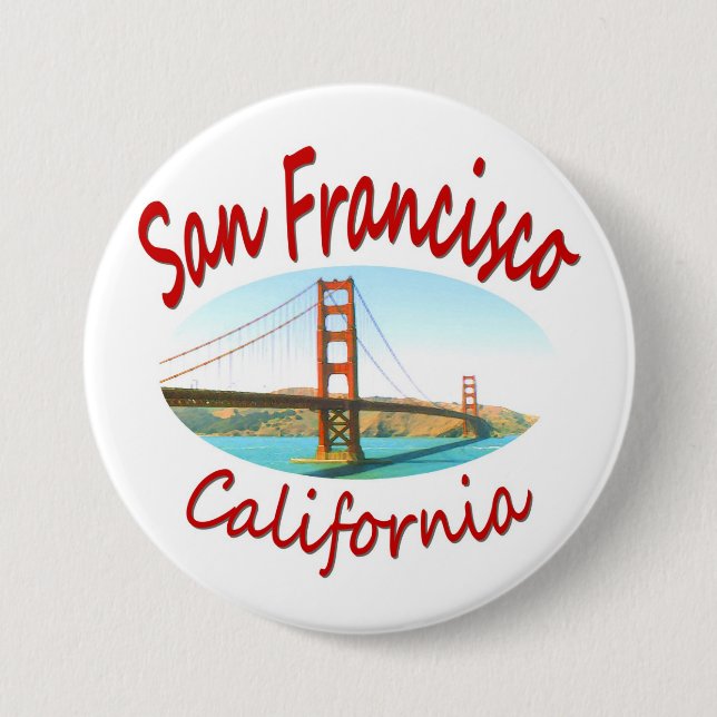 San Francisco California 3 Inch Round Button (Front)