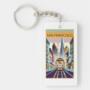 San Francisco California Art Deco Keychain
