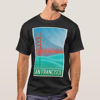 San Francisco California Art Deco Nouveau Travel P T-Shirt