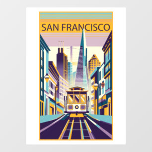 San Francisco California Art Deco Window Cling