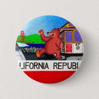 San Francisco California Bear Flag 2 Inch Round Button