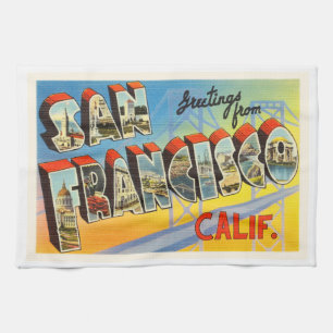 San Francisco California CA Old Travel Souvenir Kitchen Towel