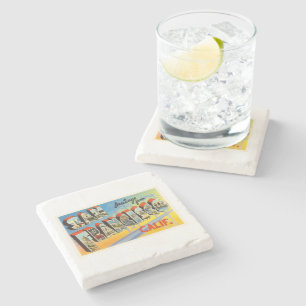 San Francisco California CA Old Travel Souvenir Stone Coaster