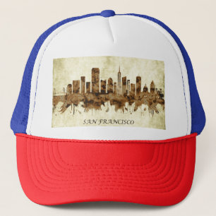 San Francisco California Cityscape Trucker Hat